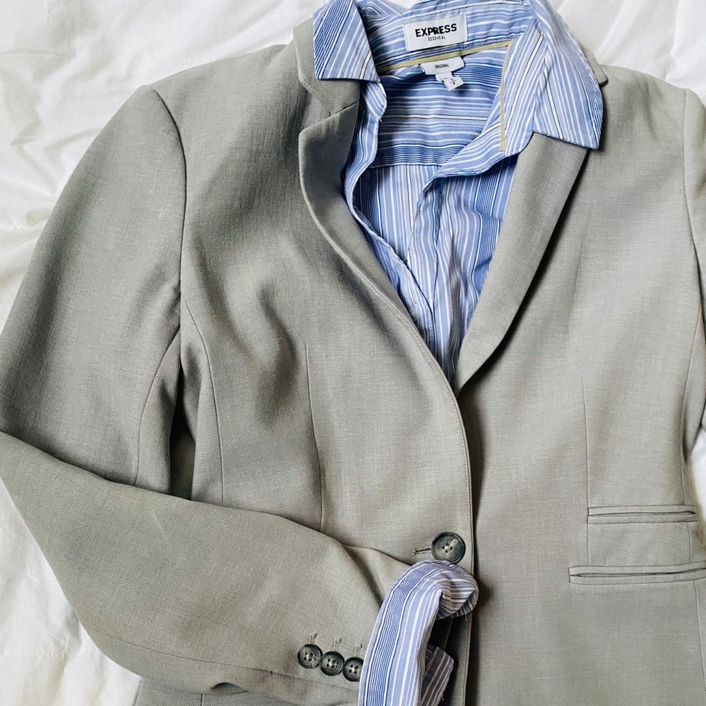 Slim Fit Blue Striped Button Up